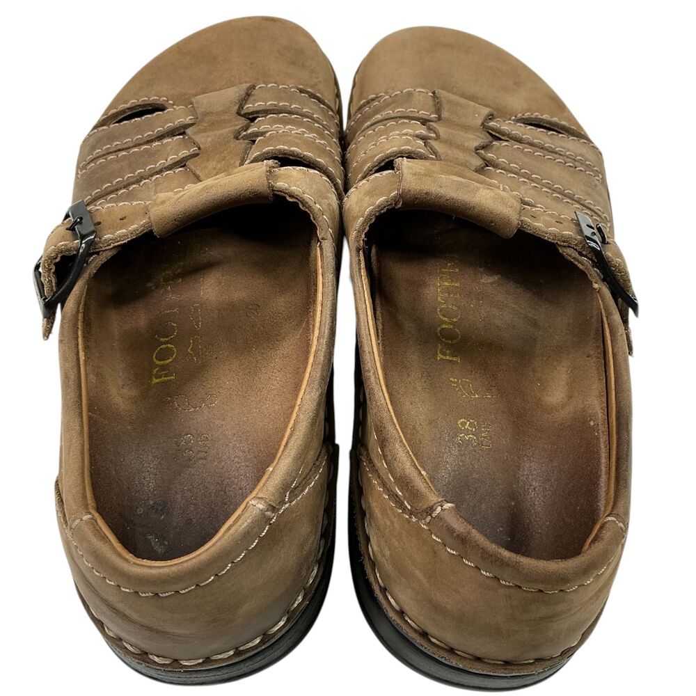 Footprints by Birkenstock L7/M5 Fisherman Sandals Brown Leather Mens/Womens BOHO - Picture 14 of 16